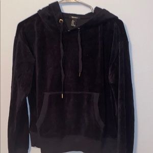 Black velvet hoodie